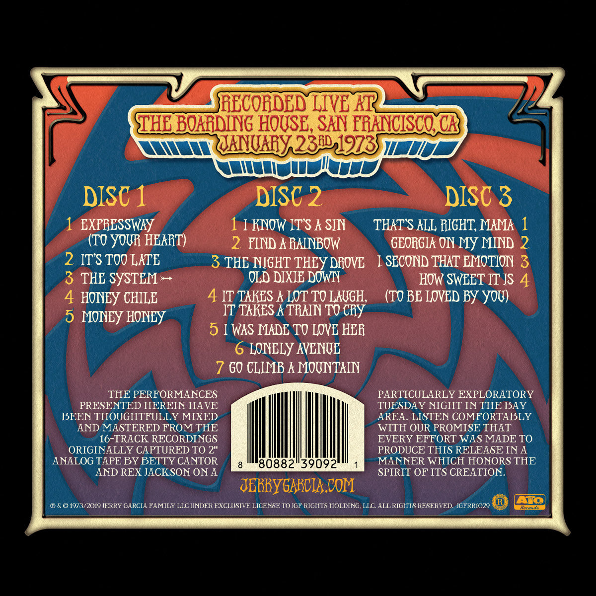 Jerry Garcia & Merl Saunders GarciaLive Volume 12: 01/23/73 3-CD Set