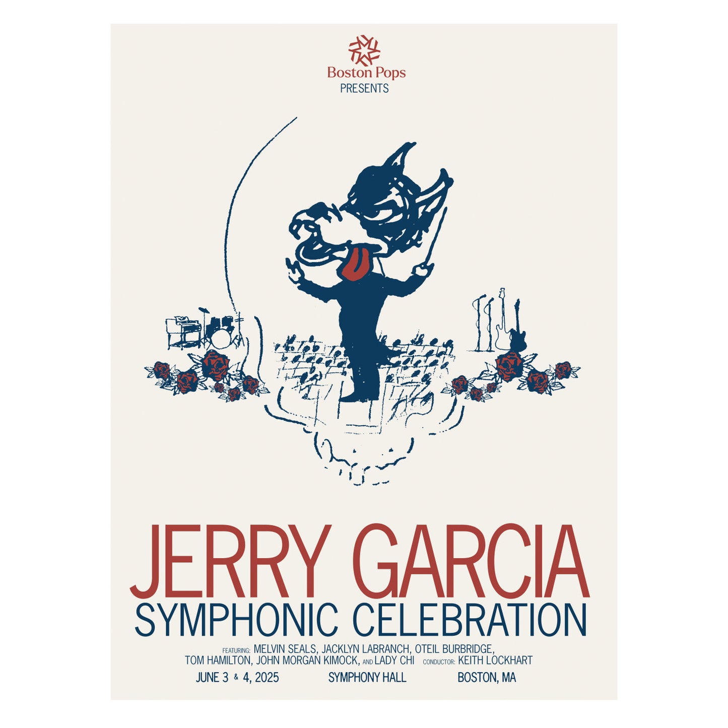 Jerry Garcia Symphonic Celebration 2025 Boston Symphony Hall Poster