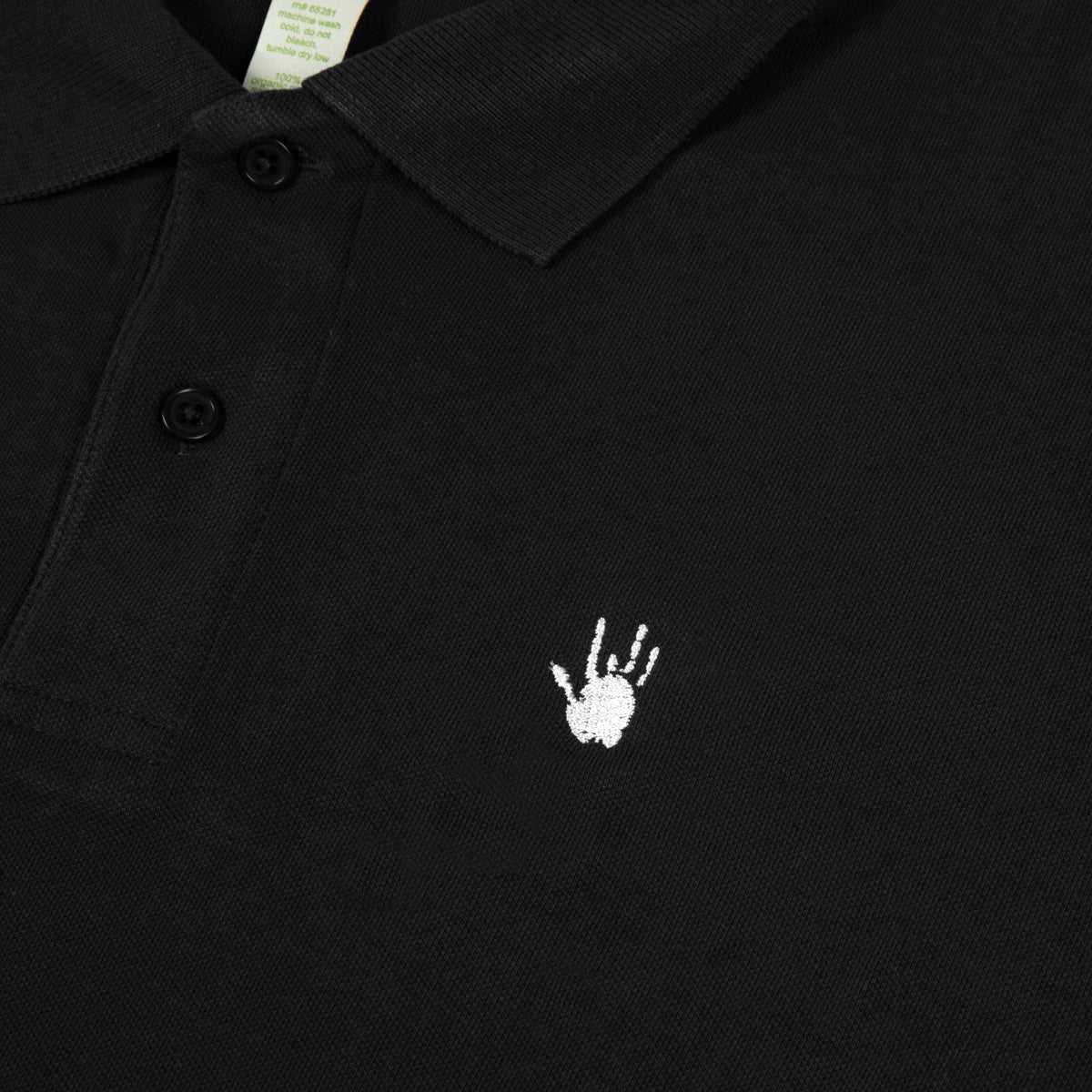Jerry Garcia Handprint Organic Polo Shirt in Black