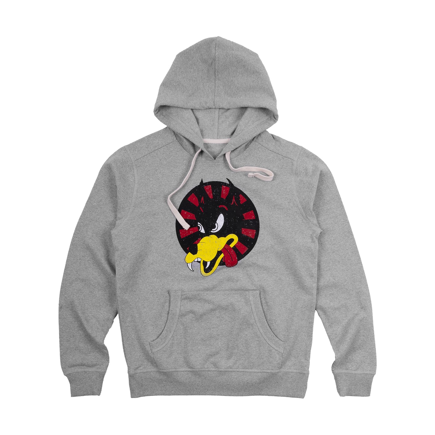 Distressed Wolf Pullover on Light Heather Grey