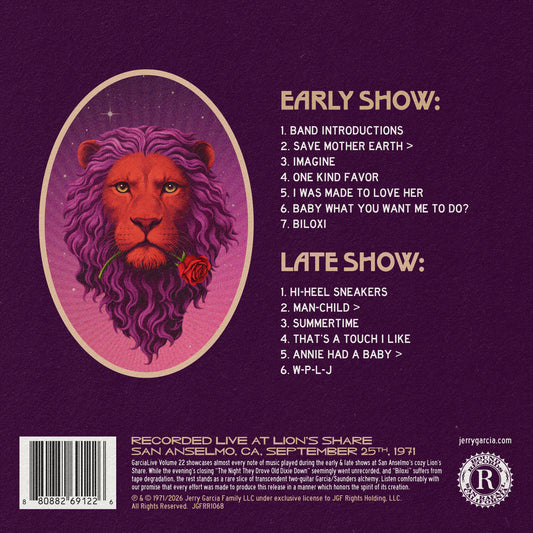 GarciaLive Volume 22: September 25th, 1971 Lion’s Share 2-CD Set or Digital Download