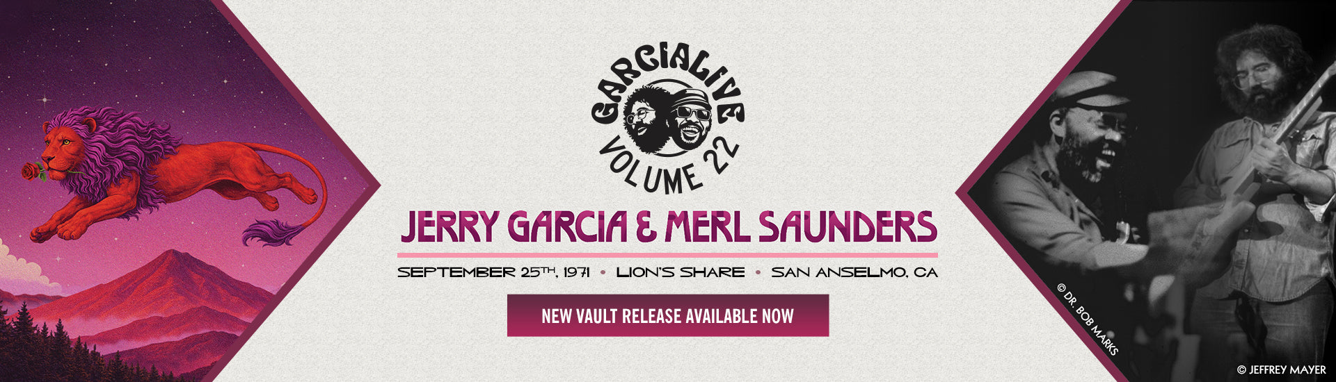 GarciaLive Volume 22: Jerry Garcia & Merl Saunders - September 25th, 1971 | Lion's Share | San Anselmo, CA - New Vault Release Available Now