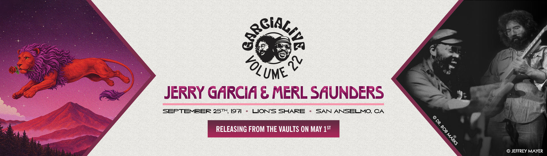 GarciaLive Volume 22: Jerry Garcia and Merl Saunders - September 25th, 1971 - Lion's Share - San Anselmo, CA | Releasing From the Vaults on May 1st