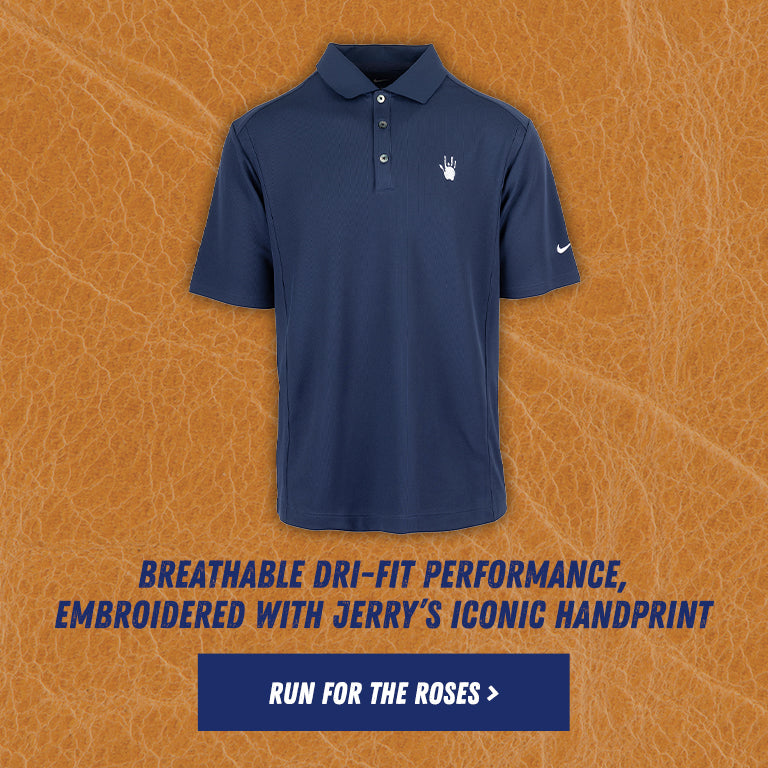 Breathable Dri-Fit Performance, Embroidered With Jerry's Iconic Handprint | Run For The Roses >