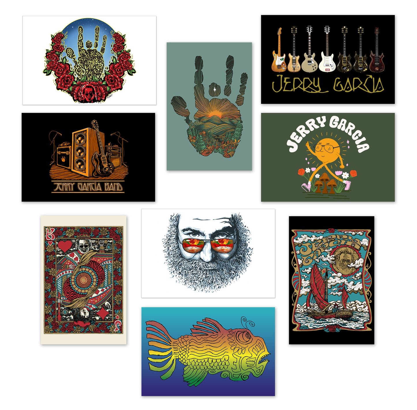 Jerry Garcia Postcard Set  9 pack
