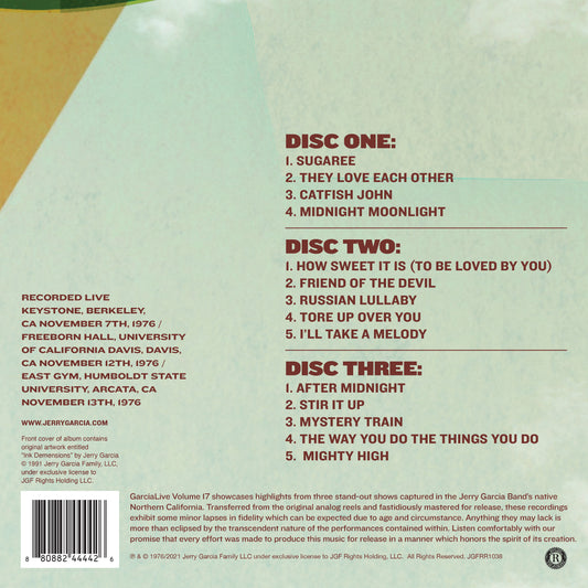 Jerry Garcia Band  GarciaLive Volume 17: NorCal '76 3-CD Set