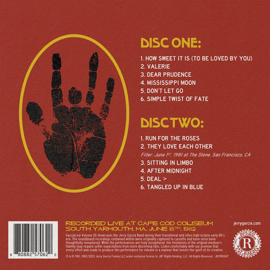 Jerry Garcia Band  GarciaLive Volume 20: June 18th, 1982 2-CD Set