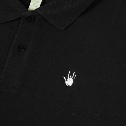 Jerry Garcia Handprint Organic Polo Shirt in Black