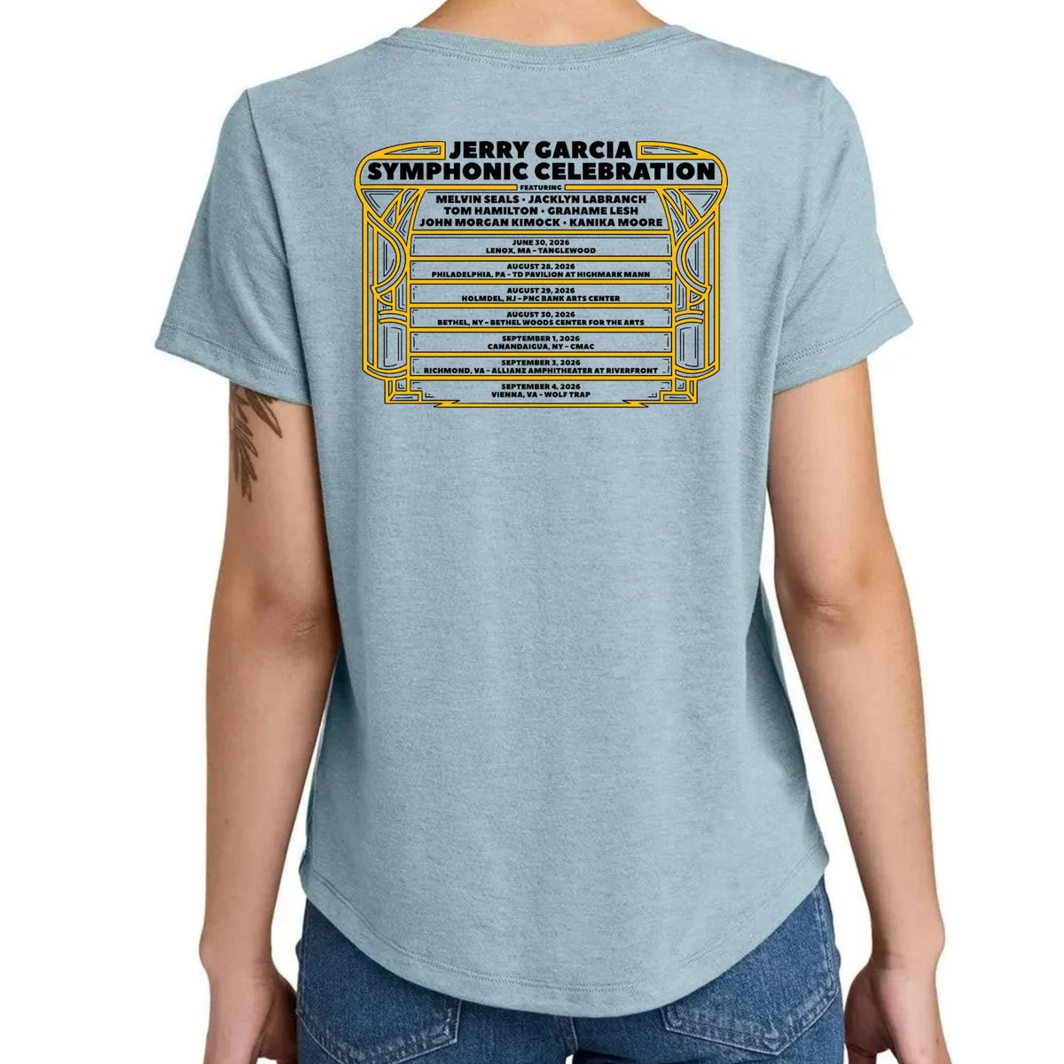 Jerry Garcia Symphonic Celebration 2026 Tour Ladies Sustainable T-Shirt