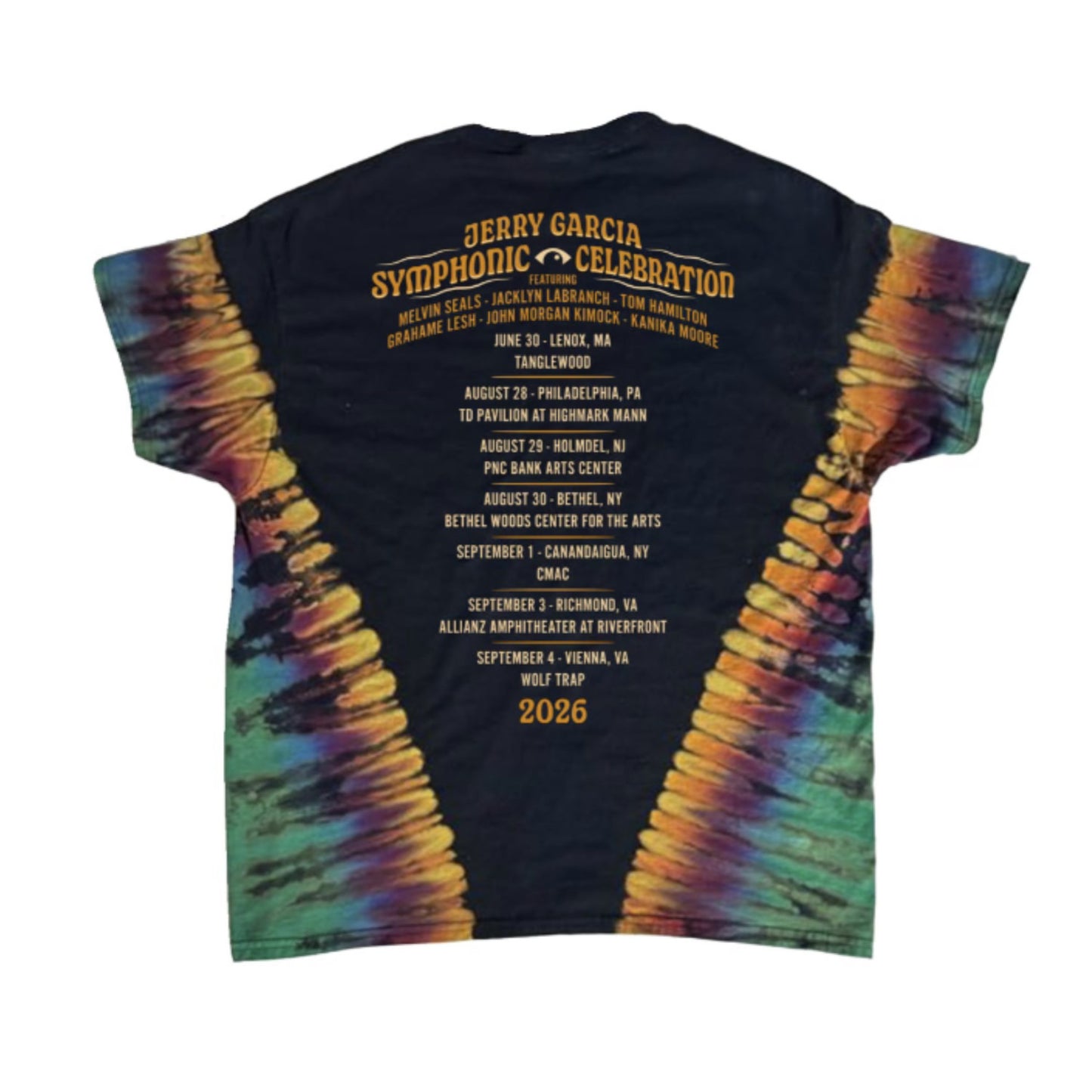 Jerry Garcia Symphonic Celebration 2026 Tour Tie-Dye T-Shirt