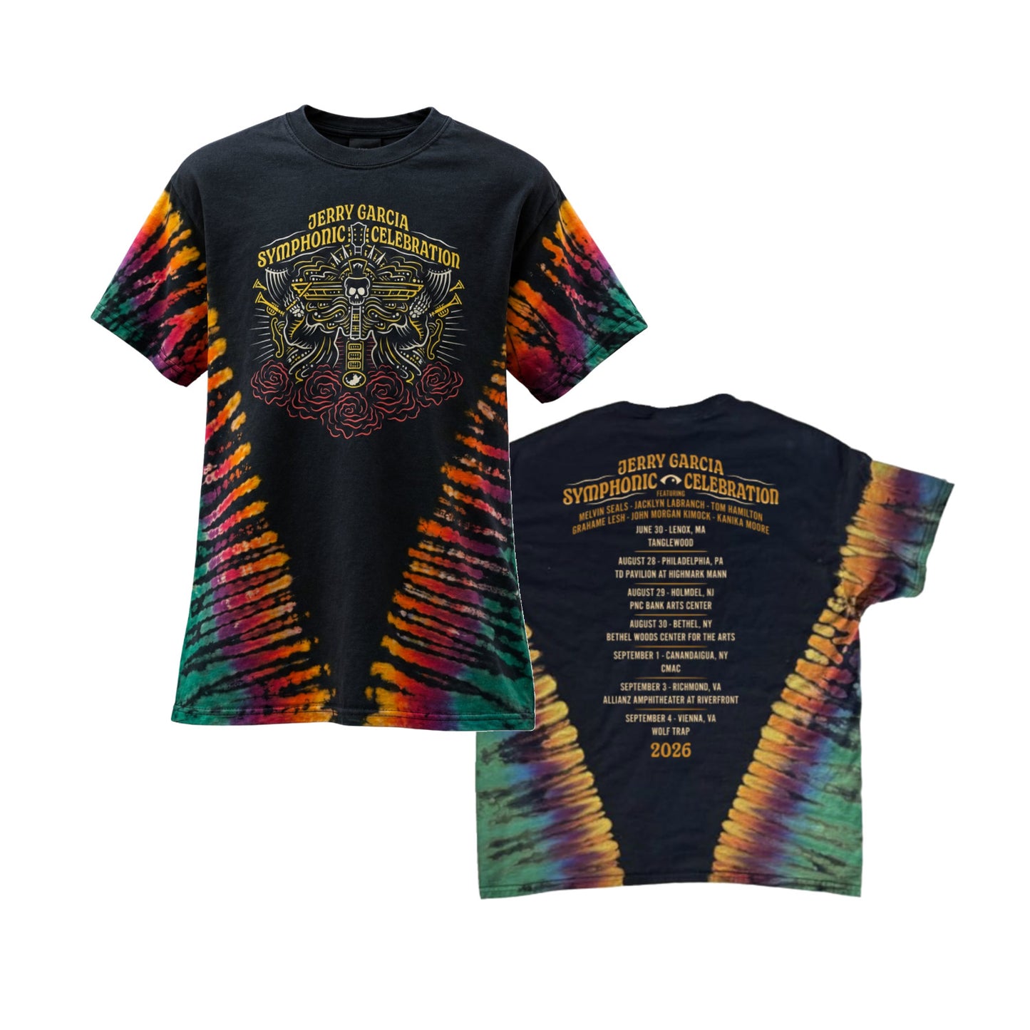 Jerry Garcia Symphonic Celebration 2026 Tour Tie-Dye T-Shirt